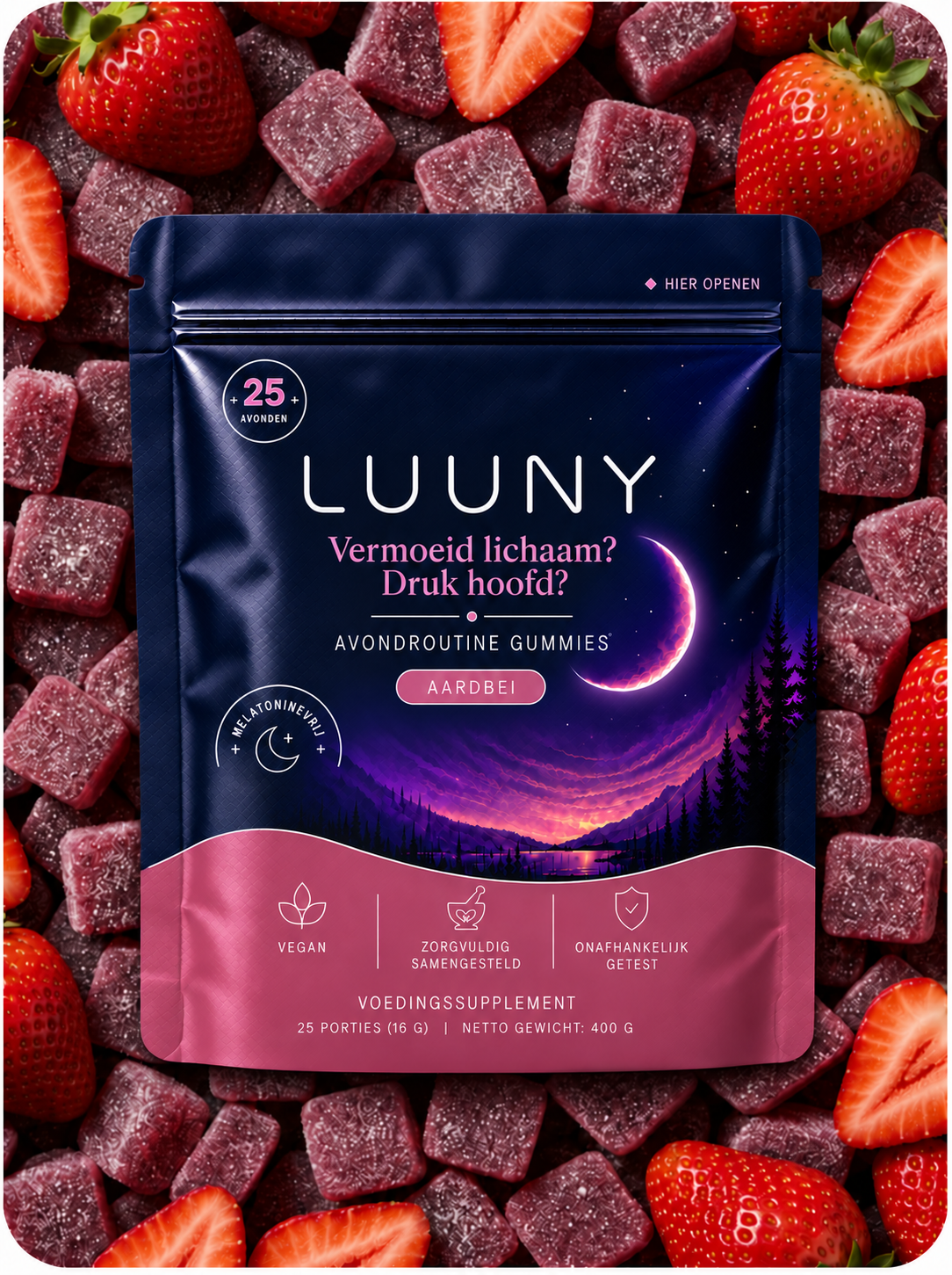 LUUNY Avondroutine Gummies met aardbeien